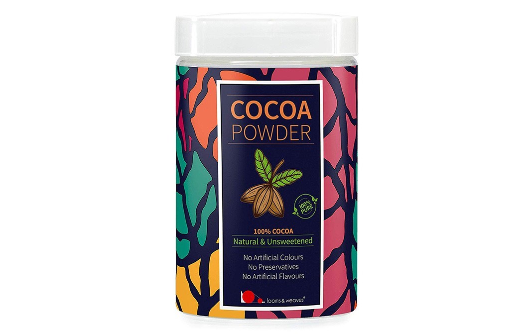 Looms & Weaves Cocoa Powder (Natural & Unsweetened)   Glass Jar  250 grams